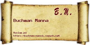 Buchman Manna névjegykártya
